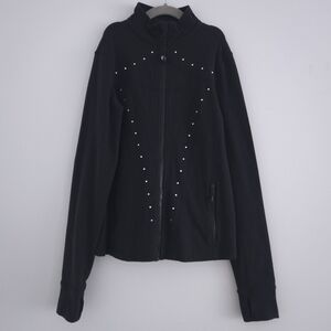 Ivivva By Lululemon Black Rhinestone Zip Up Jacket size 12